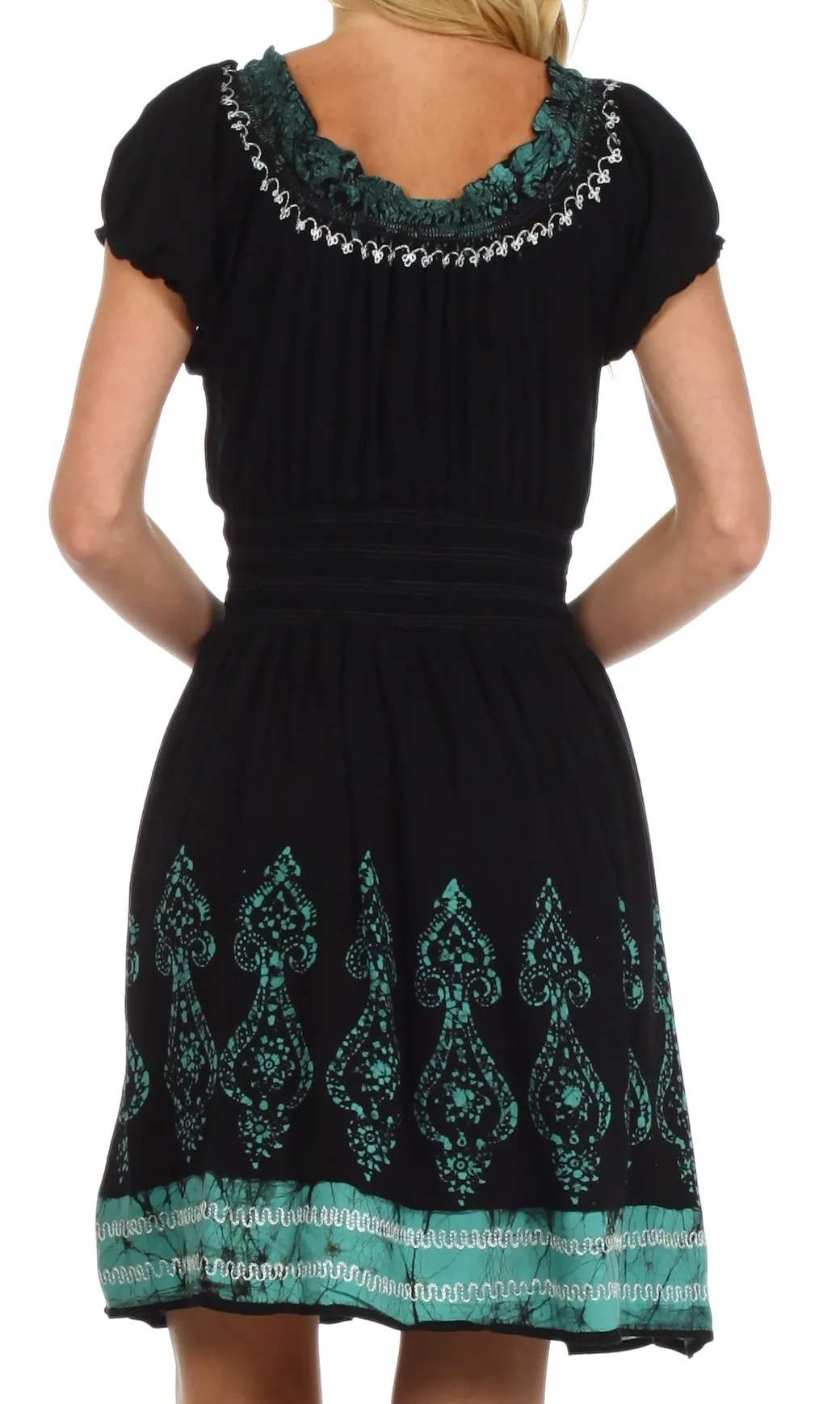 Sakkas Ladli Batik Embroidered Dress