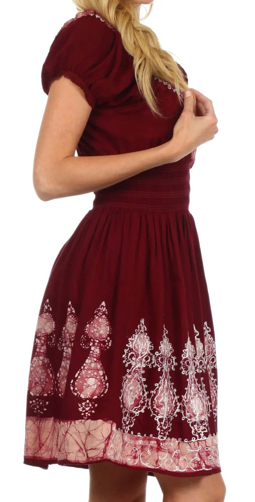 Sakkas Ladli Batik Embroidered Dress