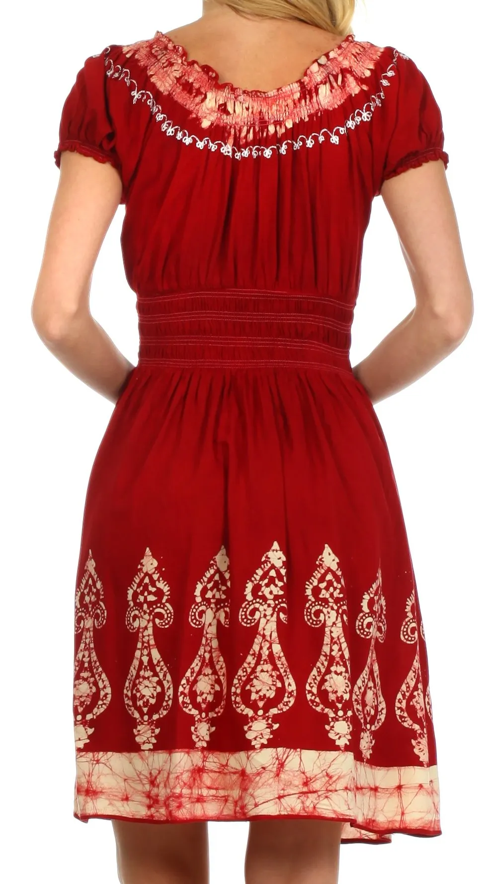 Sakkas Ladli Batik Embroidered Dress