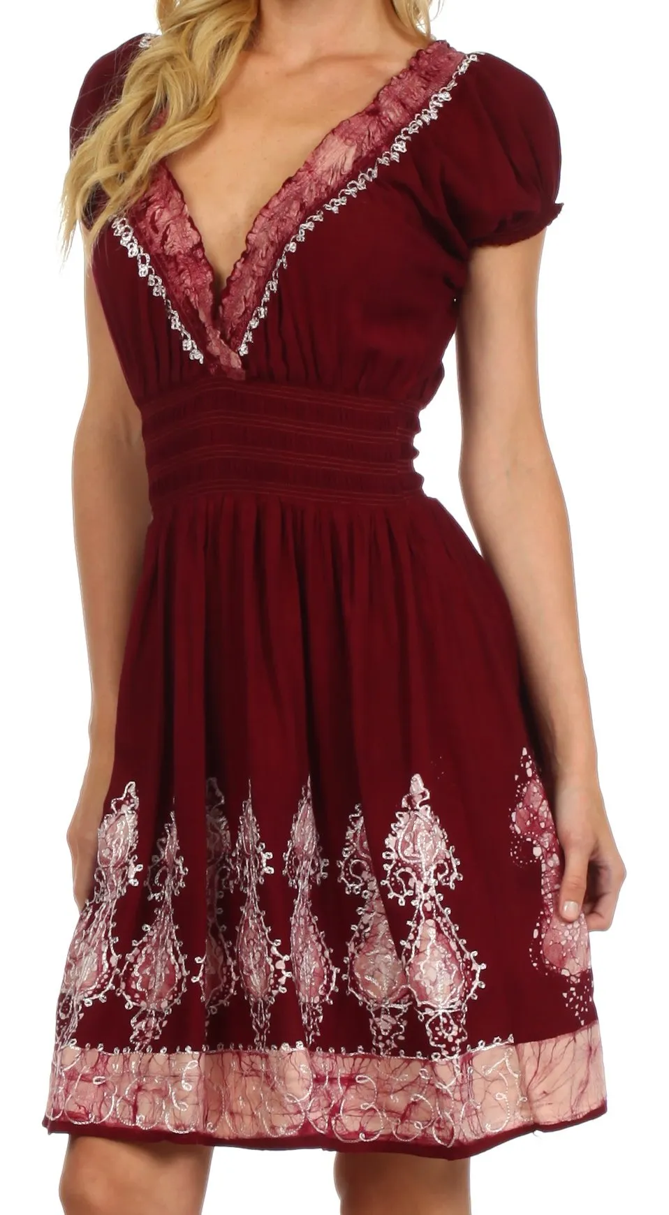 Sakkas Ladli Batik Embroidered Dress
