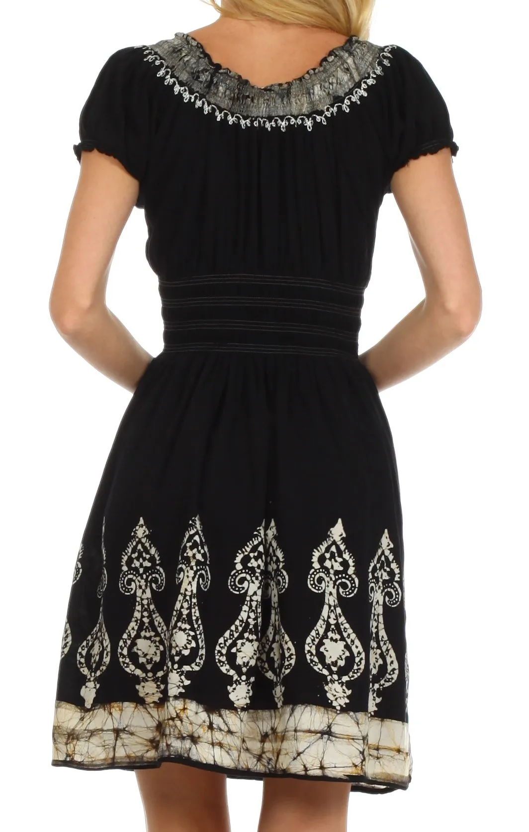 Sakkas Ladli Batik Embroidered Dress