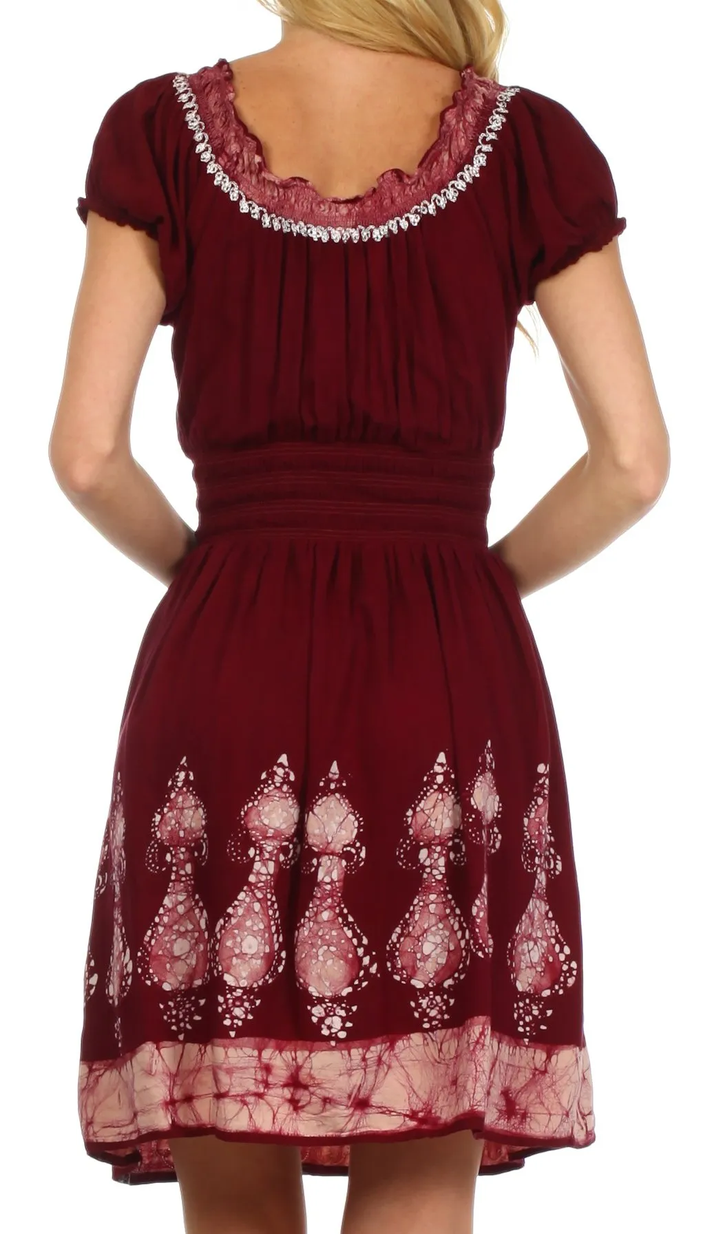 Sakkas Ladli Batik Embroidered Dress