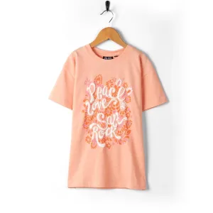 Saltrock Girls Peace Love T-Shirt Peach
