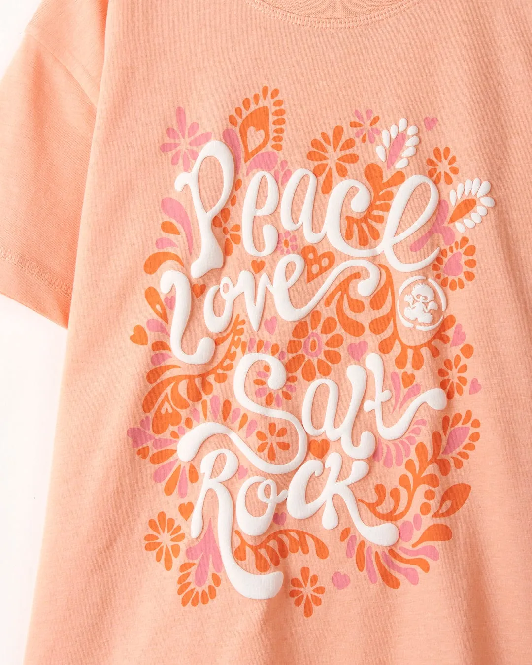 Saltrock Girls Peace Love T-Shirt Peach