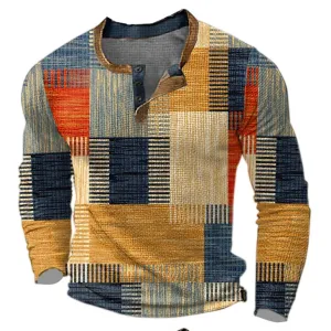 Samuelor | Men Casual Henley Style Shirt | Long Sleeve