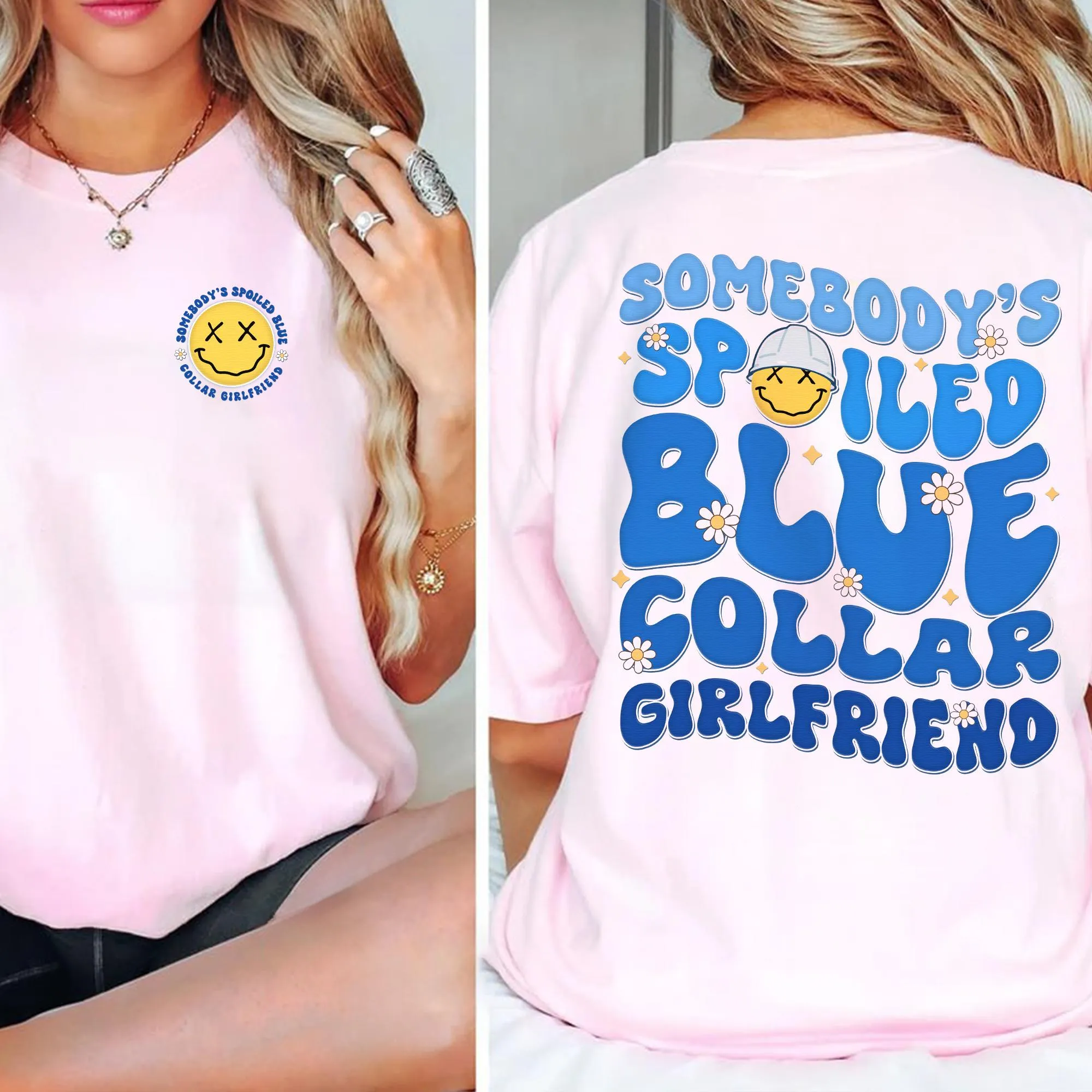 Sandjest Blue Collar Girlfriend Shirt, Somebody's Spoiled Blue Collar Girlfriend Shirt, Girlfriend Shirt, Spoiled Girlfriend Tee, Blue Collar Tee