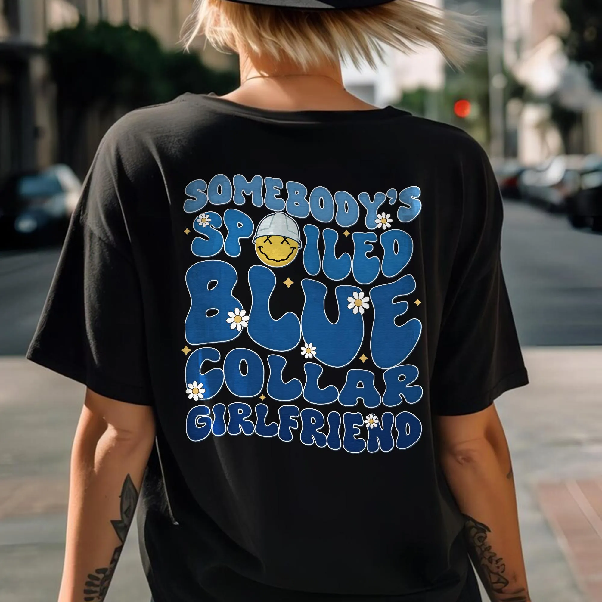 Sandjest Blue Collar Girlfriend Shirt, Somebody's Spoiled Blue Collar Girlfriend Shirt, Girlfriend Shirt, Spoiled Girlfriend Tee, Blue Collar Tee