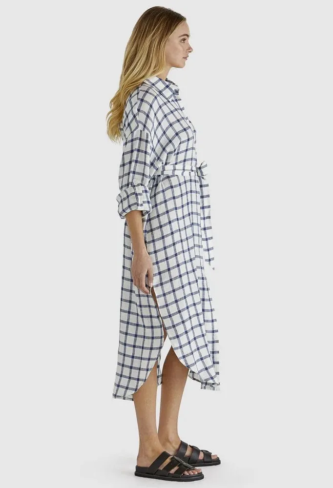 Sass Clothing - Beau Shirt Dress - White Check