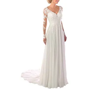 sd-hk Wedding Dresses for Bride with Lace Appliques For Women