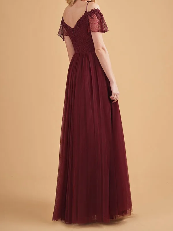 Sexy Waist V-neck Sling Full Dress