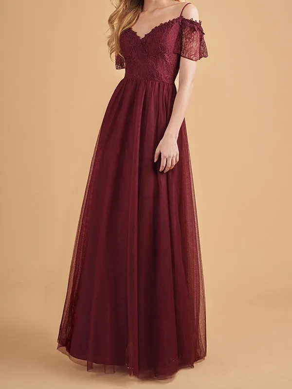 Sexy Waist V-neck Sling Full Dress