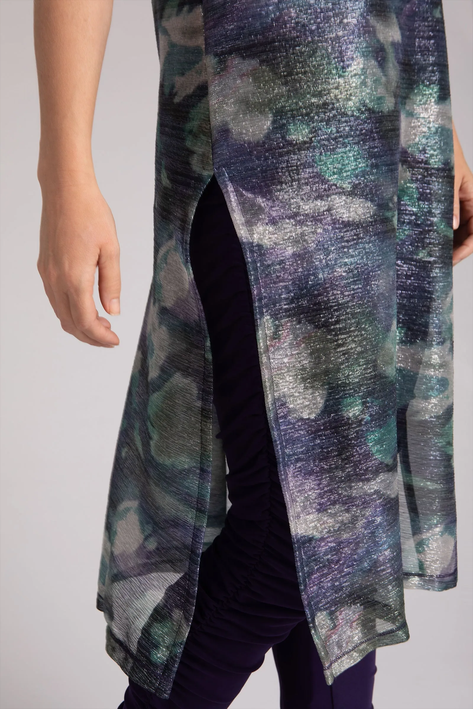 Shimmer Mesh Hi-Slit Over Under