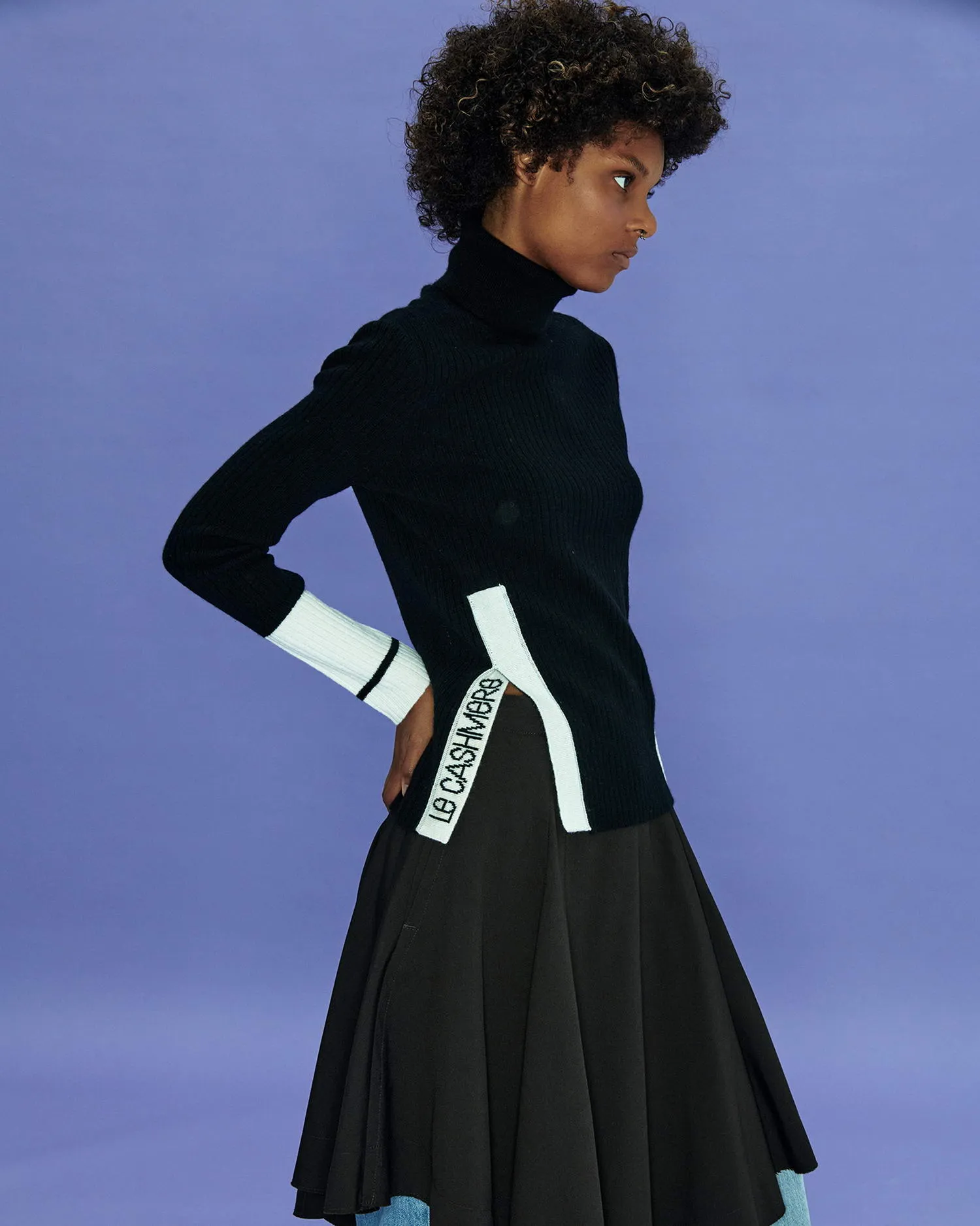 Side Slit Turtleneck