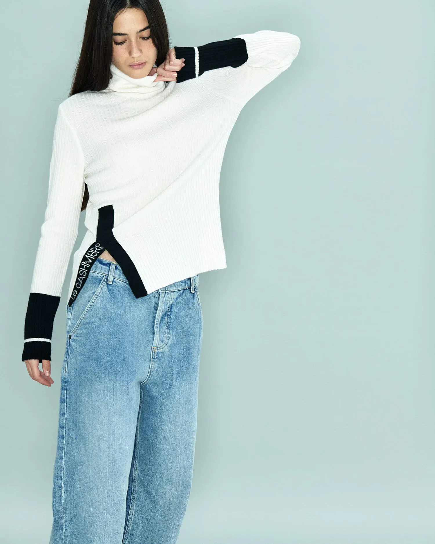 Side Slit Turtleneck