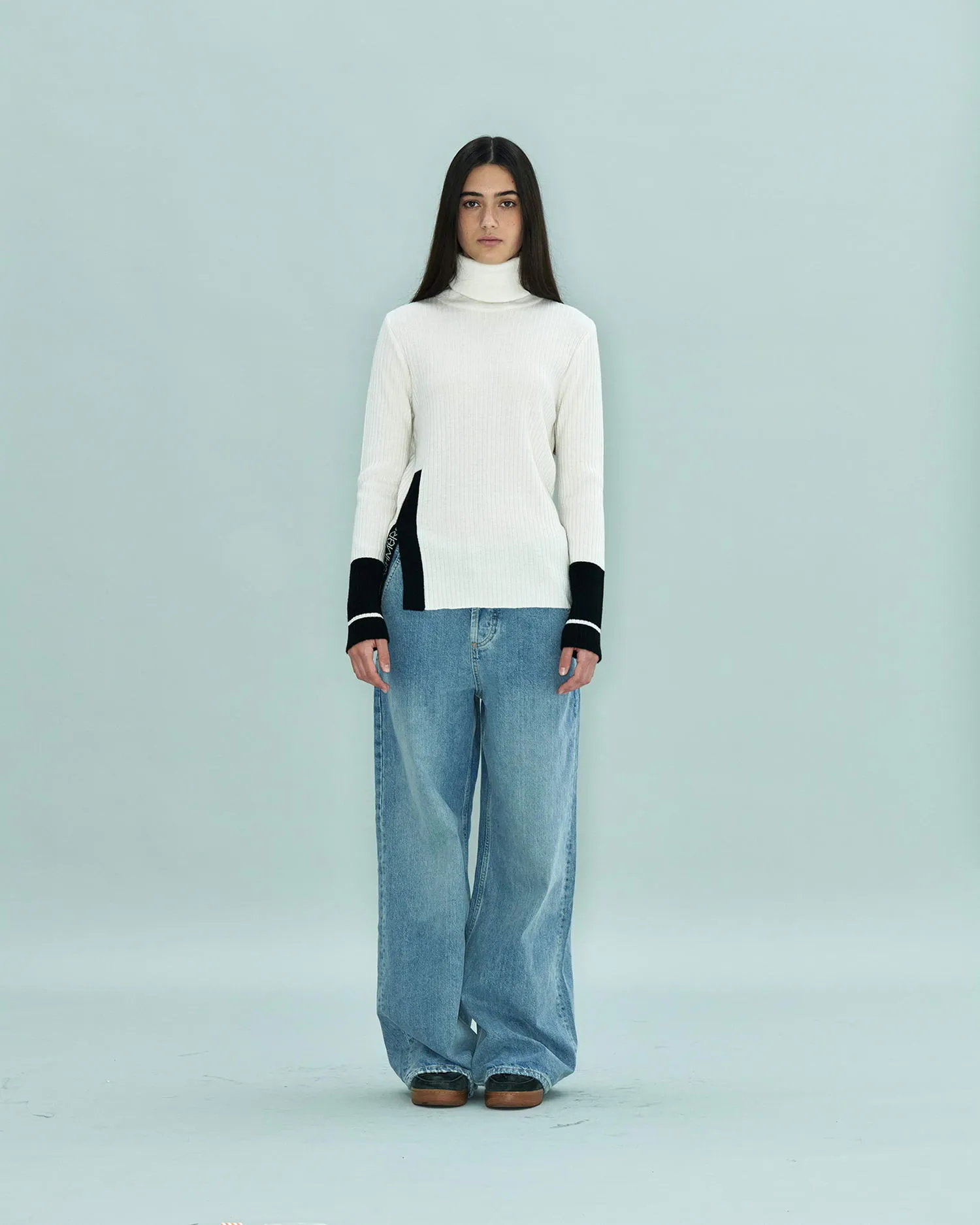 Side Slit Turtleneck
