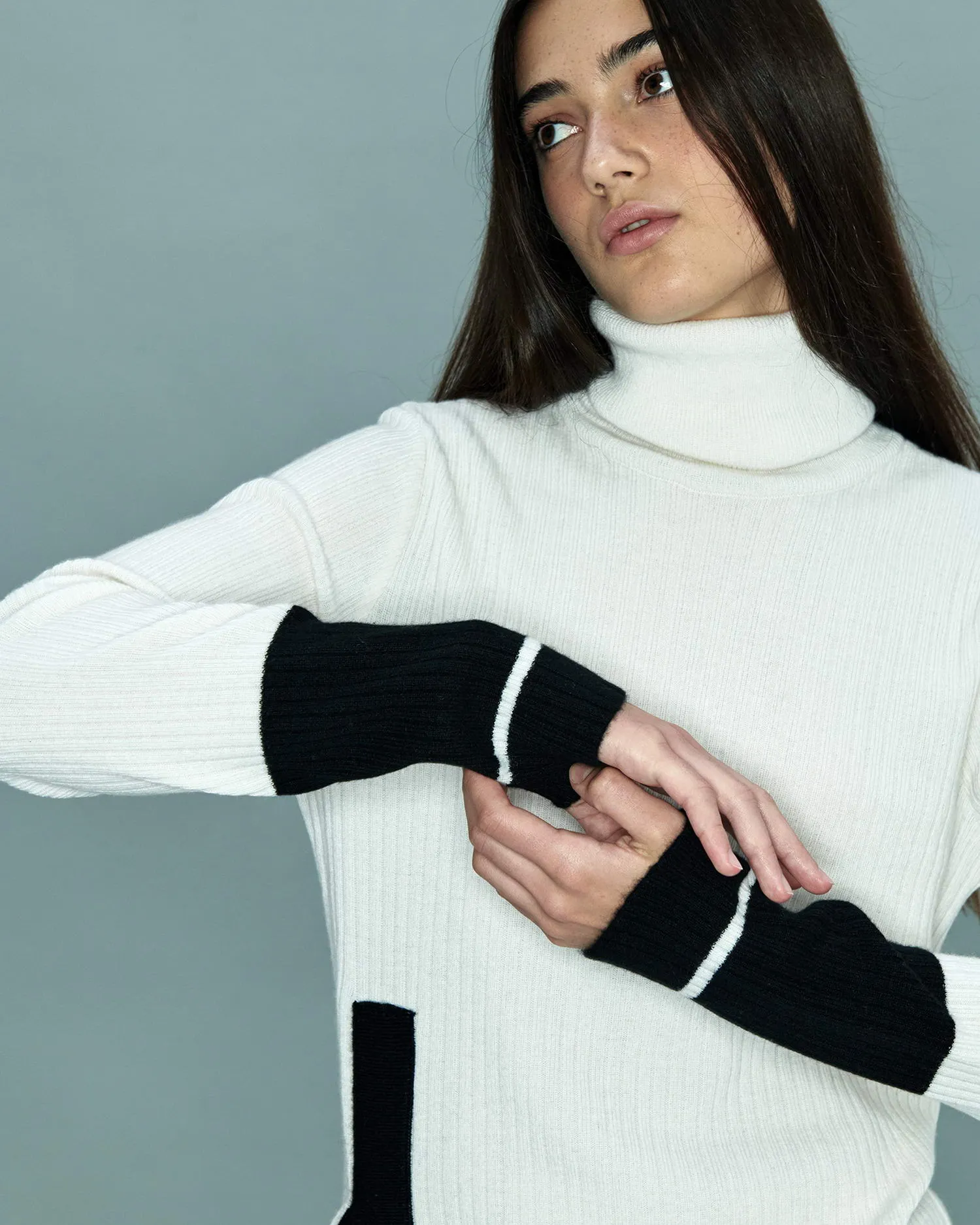 Side Slit Turtleneck