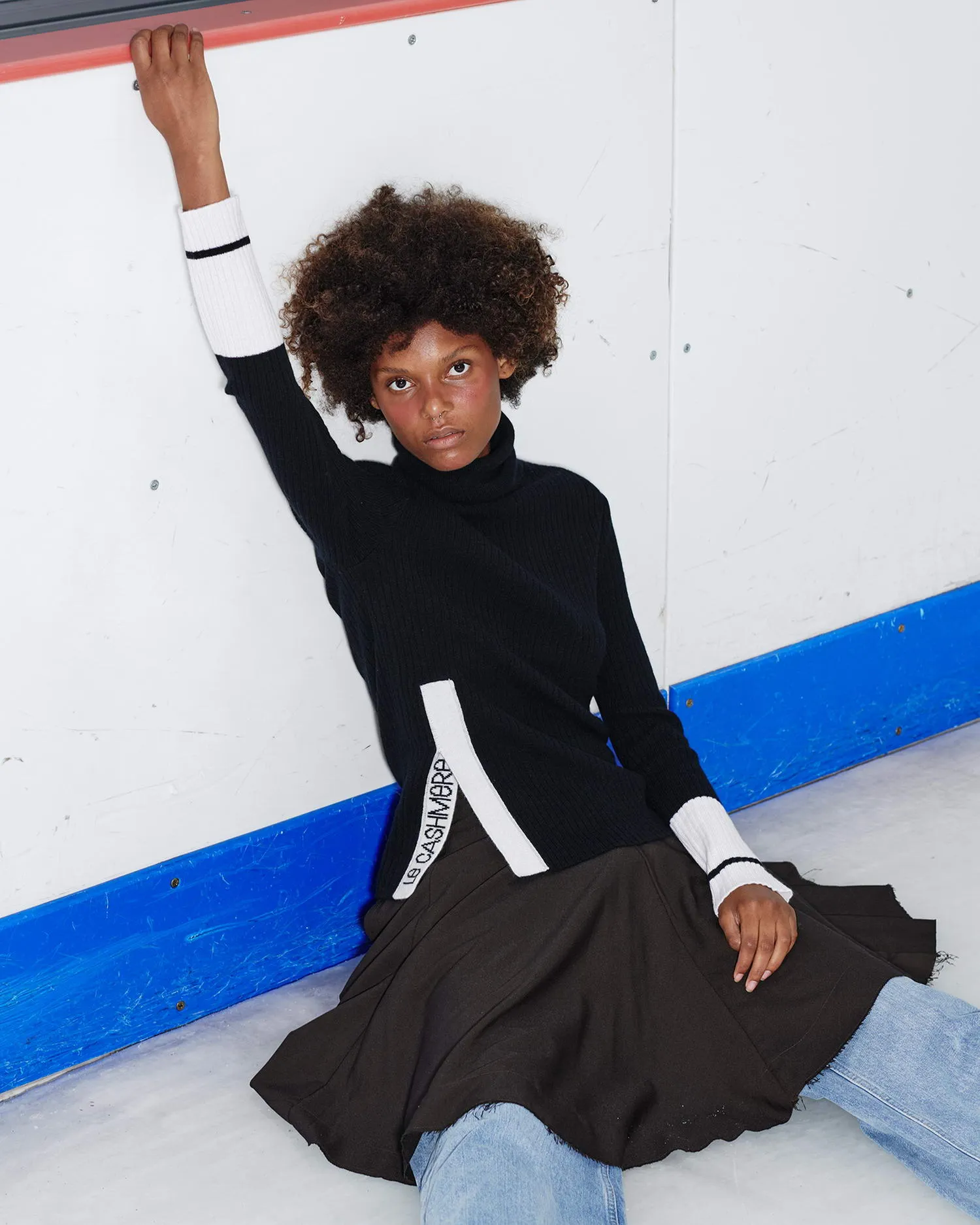 Side Slit Turtleneck