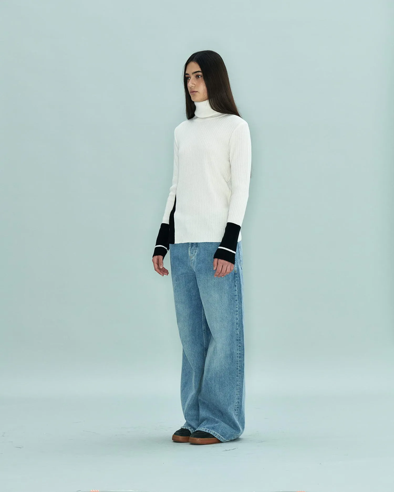 Side Slit Turtleneck