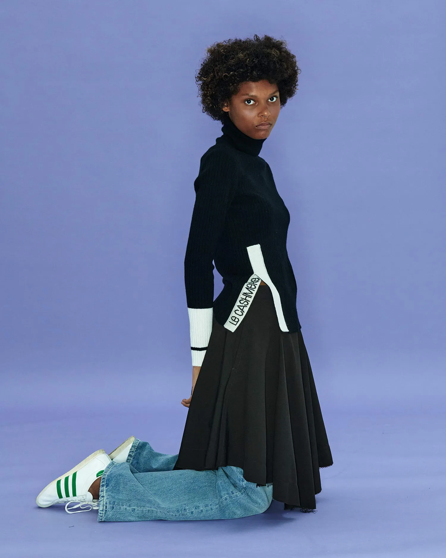 Side Slit Turtleneck