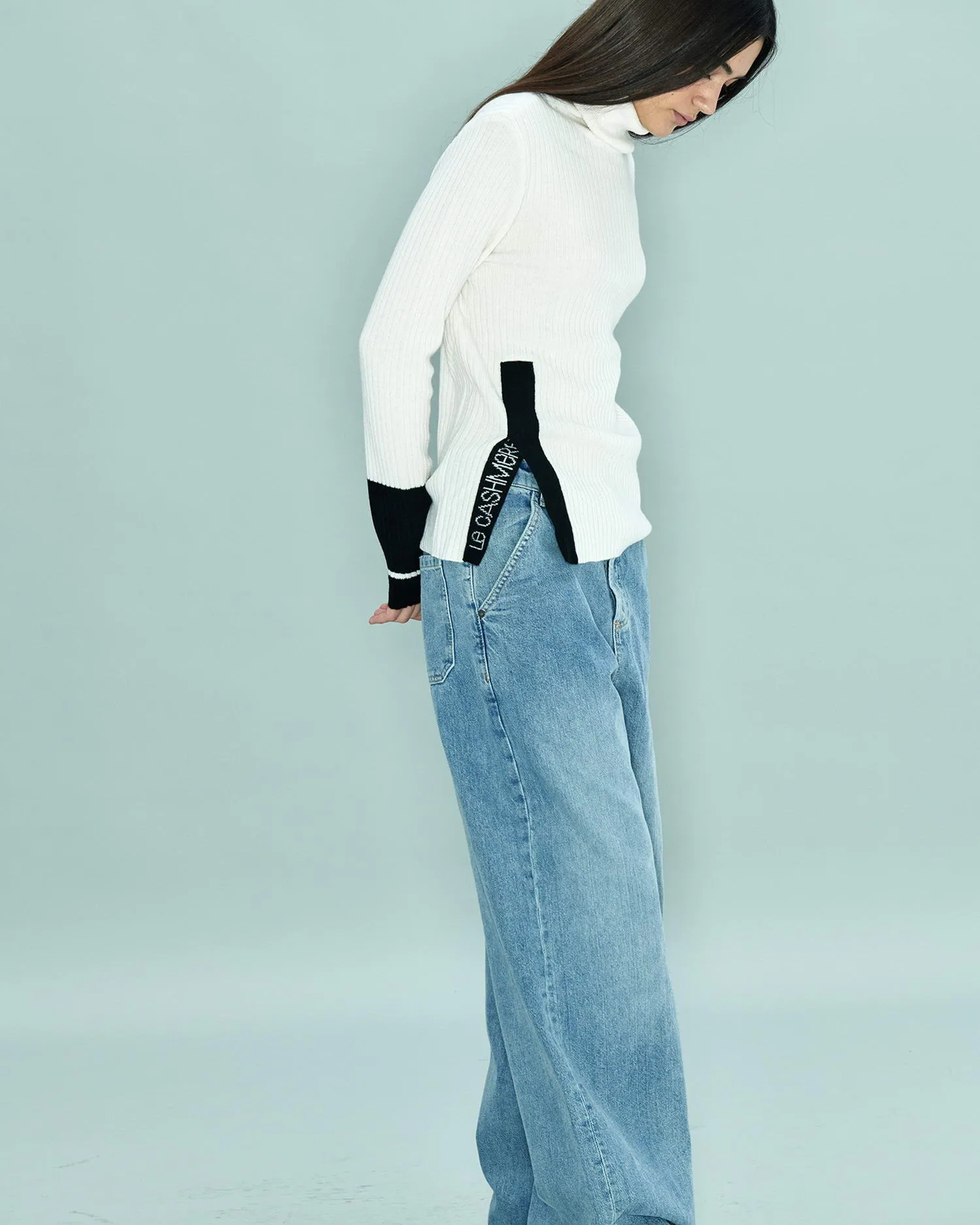 Side Slit Turtleneck