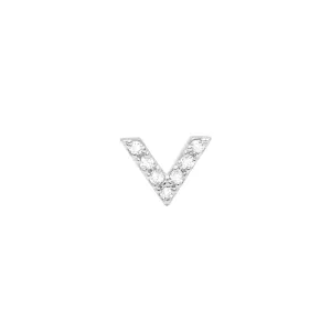 Single Diamond Dagger Stud | White Gold