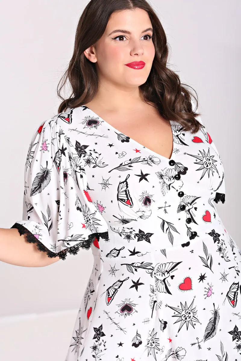 SIZE 10* Avery Tattoo Inspired Dress