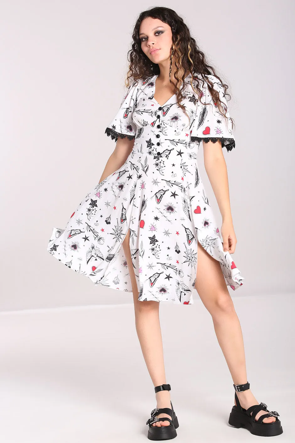 SIZE 10* Avery Tattoo Inspired Dress