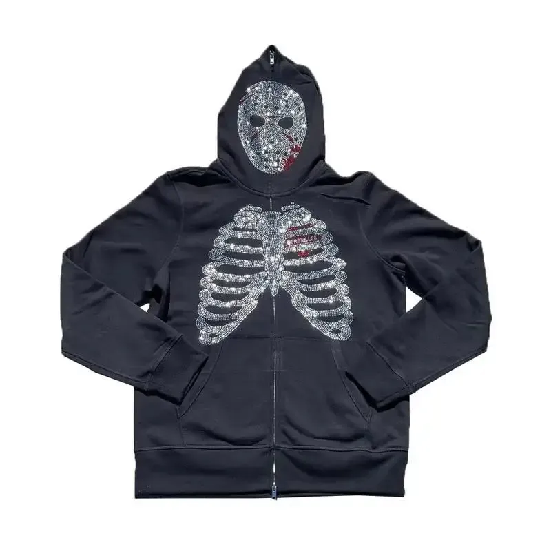 Skeleton Hoodie Y2K