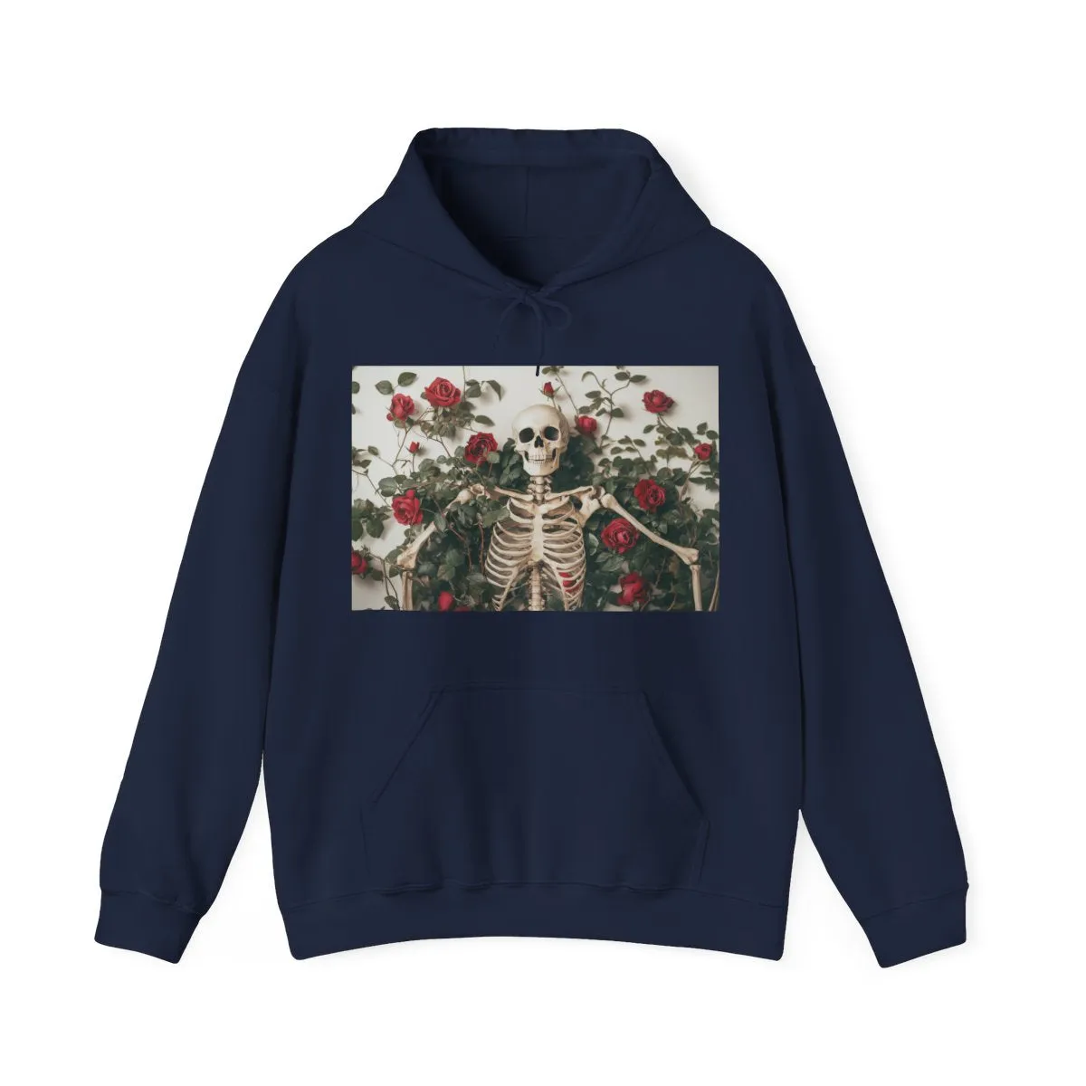 Skeleton Rose Vine Pattern Hoodie