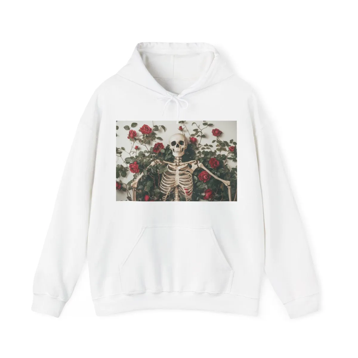 Skeleton Rose Vine Pattern Hoodie