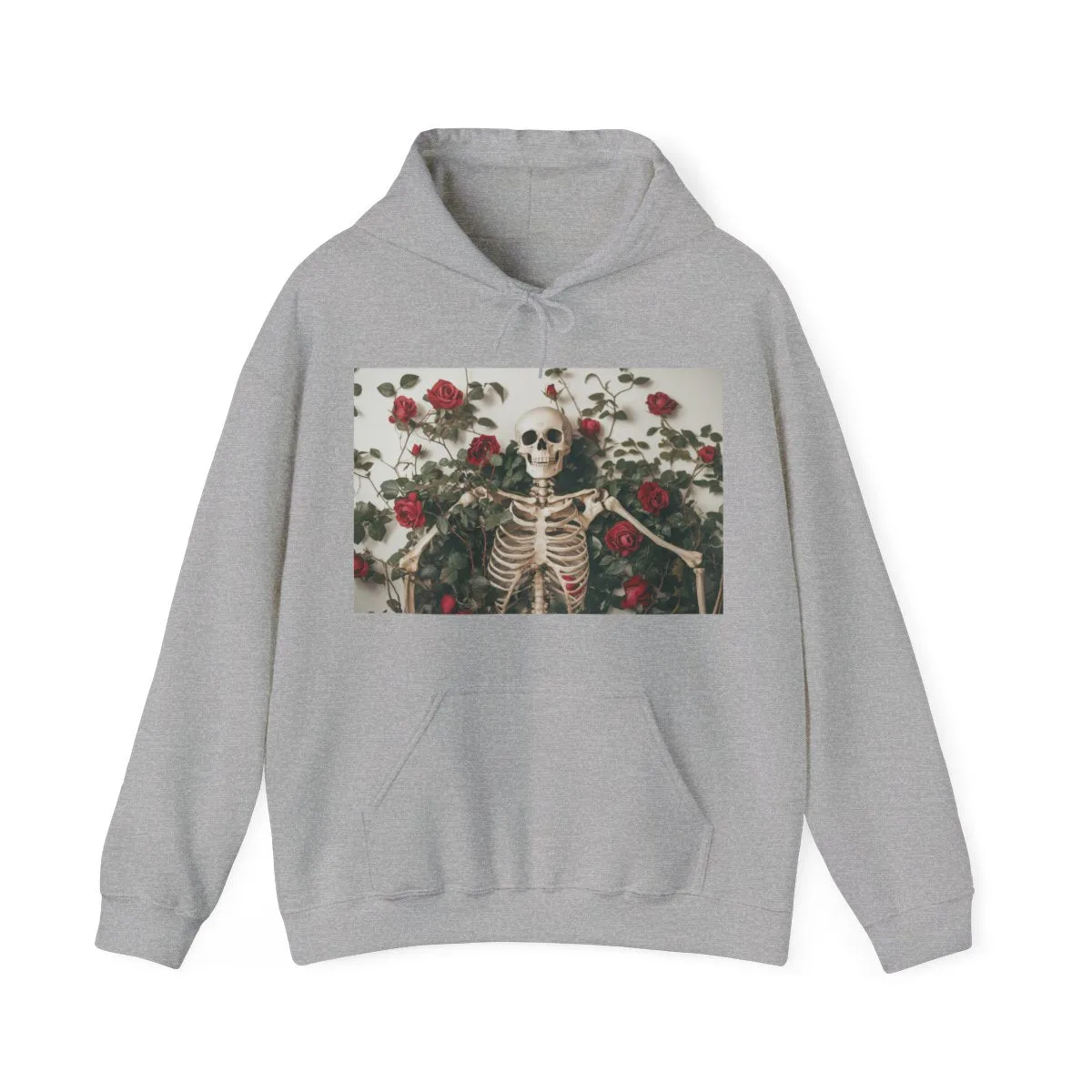 Skeleton Rose Vine Pattern Hoodie