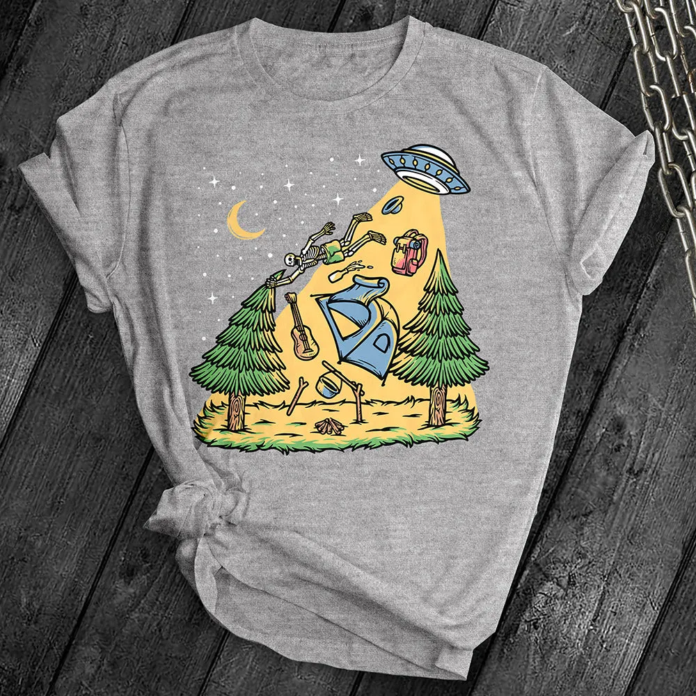 Skeleton UFO Abduction Tee
