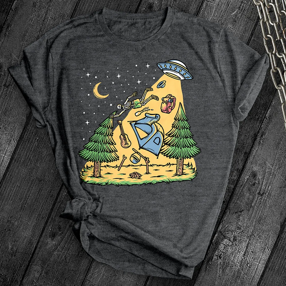Skeleton UFO Abduction Tee