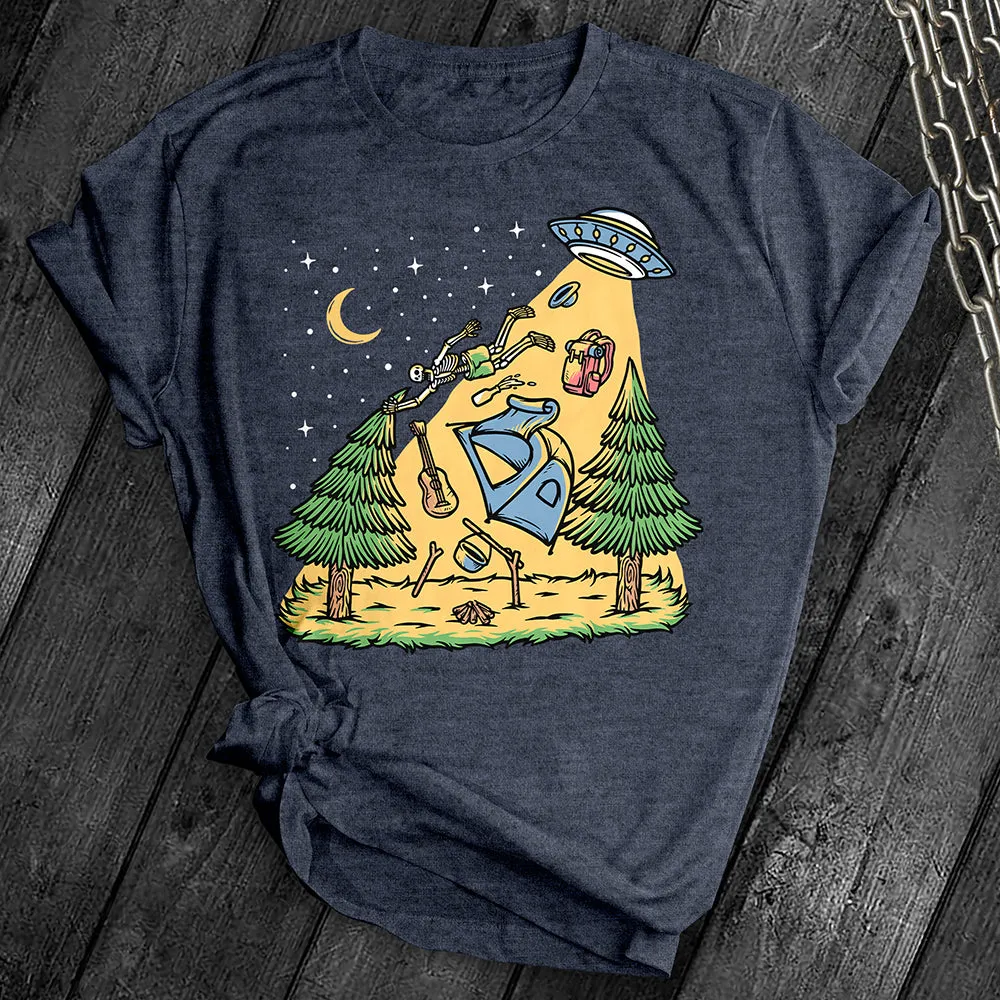 Skeleton UFO Abduction Tee