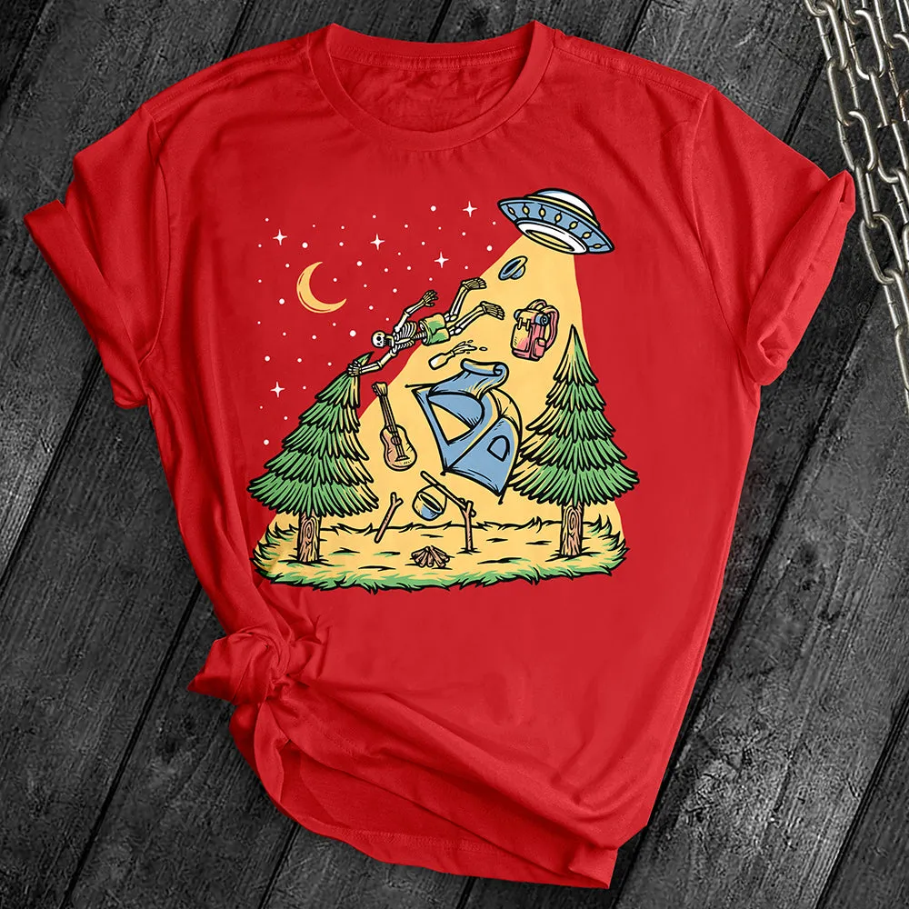 Skeleton UFO Abduction Tee