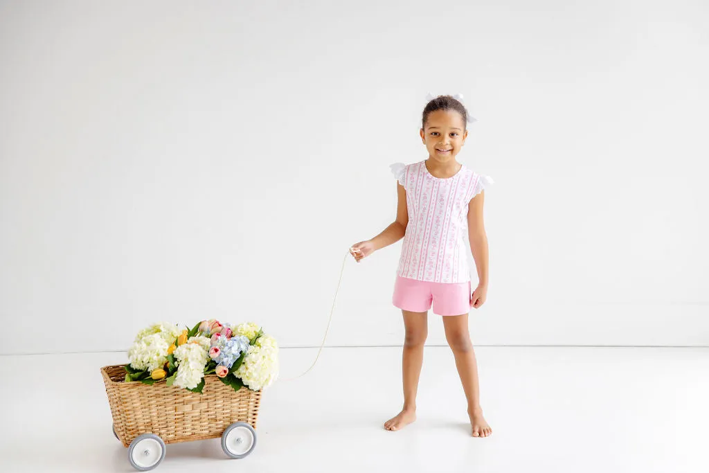 Sleeveless Polly Play Shirt - French Country Coterie with Eyelet Angel Sleeve