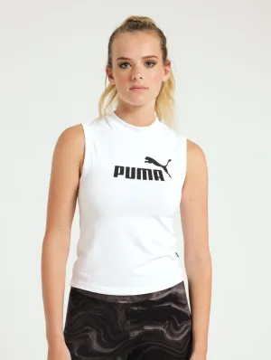 Slim Logo Tank Top - White