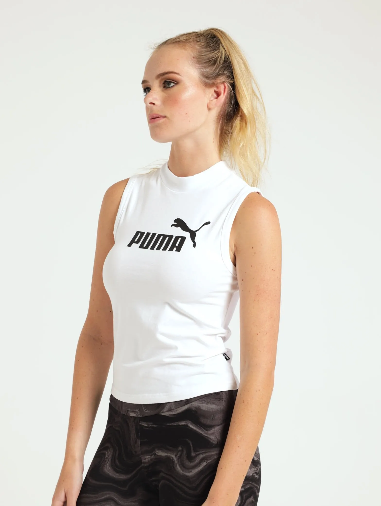Slim Logo Tank Top - White