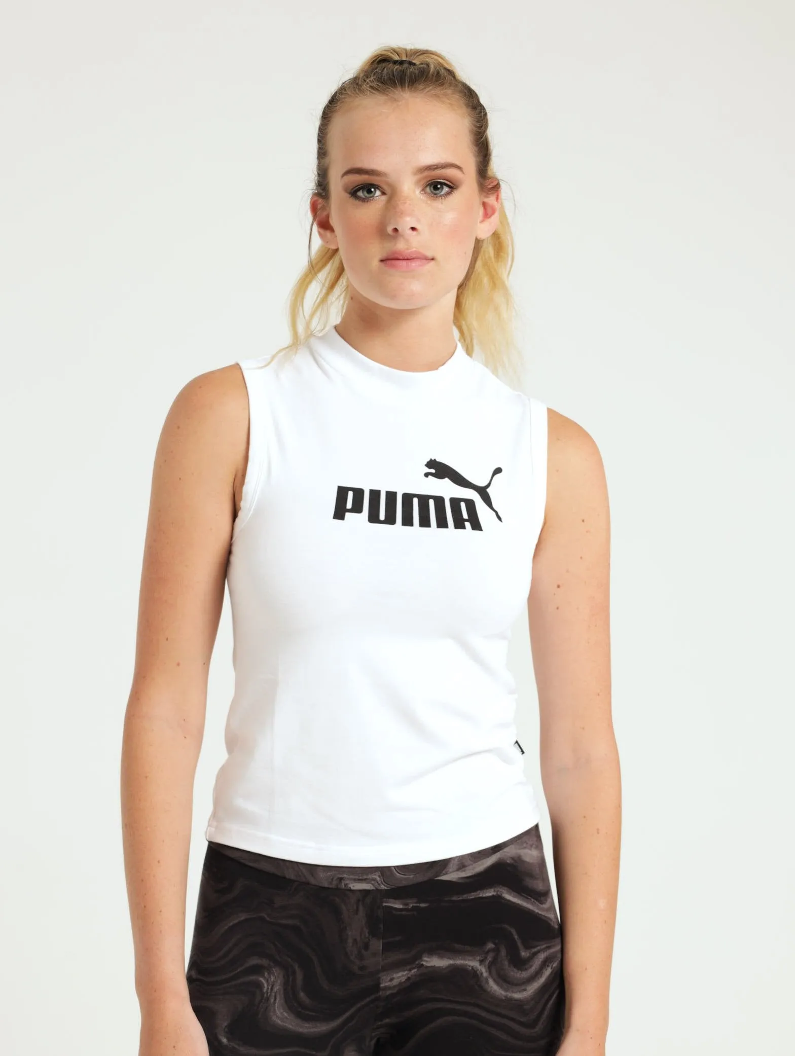 Slim Logo Tank Top - White