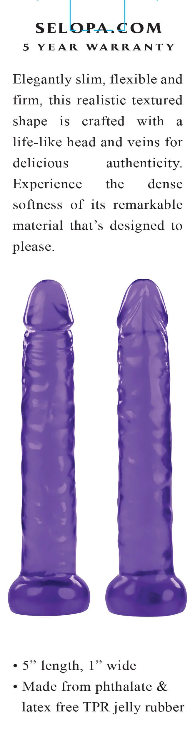 Slimplicity Realistic Dildo - Purple