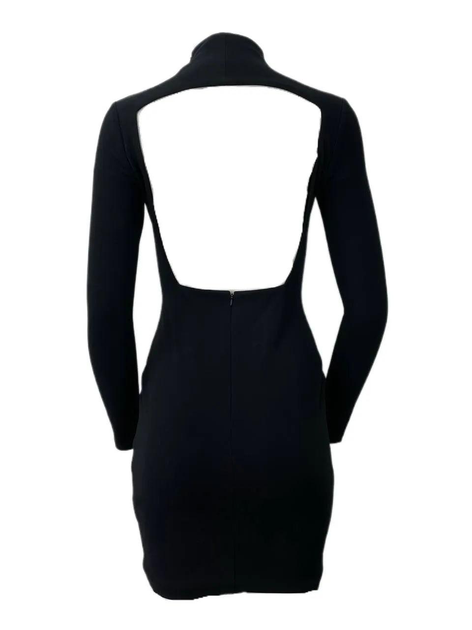 SOLACE London Black Pavon Mini Open Back Dress Size US 4 NWT