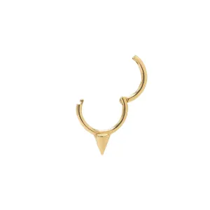 Solid Spike Clicker Earring 14K