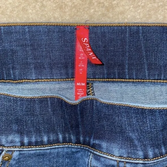 SPANX Distressed Ankle Skinny Jeans Medium Wash