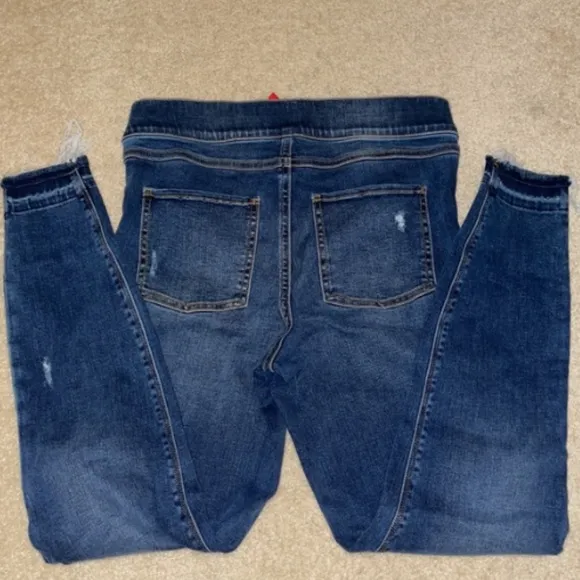 SPANX Distressed Ankle Skinny Jeans Medium Wash