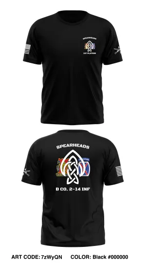 Spearheads 1st Plt B Co. 2-14 INF 10th Mountain Div Store 1 Core Men's SS Performance Tee - 7zWyQN