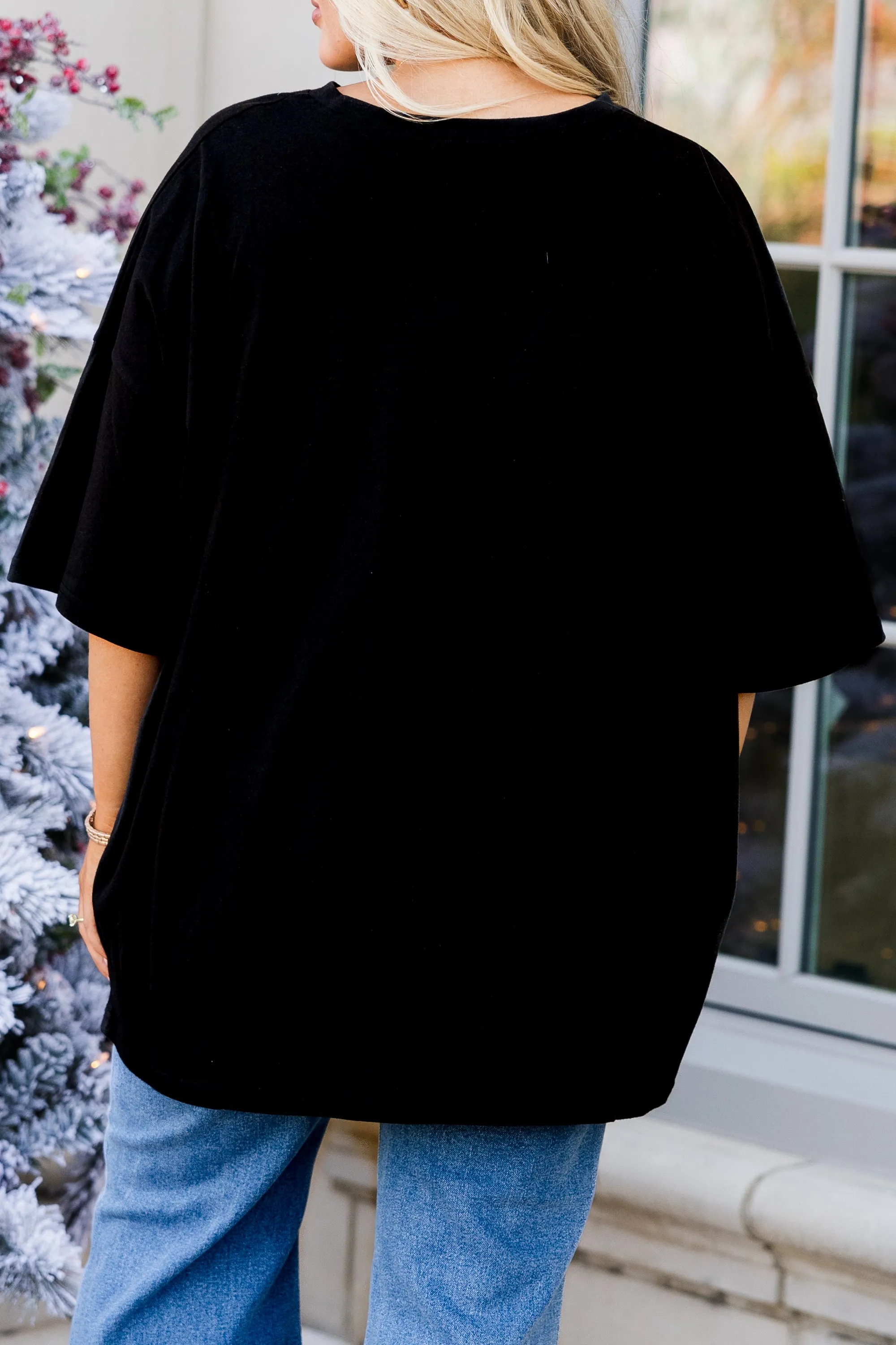 Speedy Santa Boyfriend Tee, Black