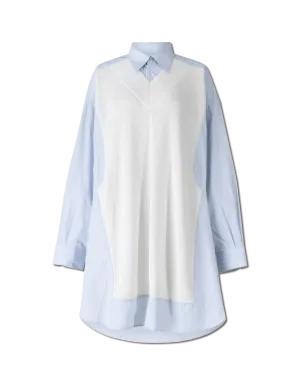 Spliced Knit Shirt Dress