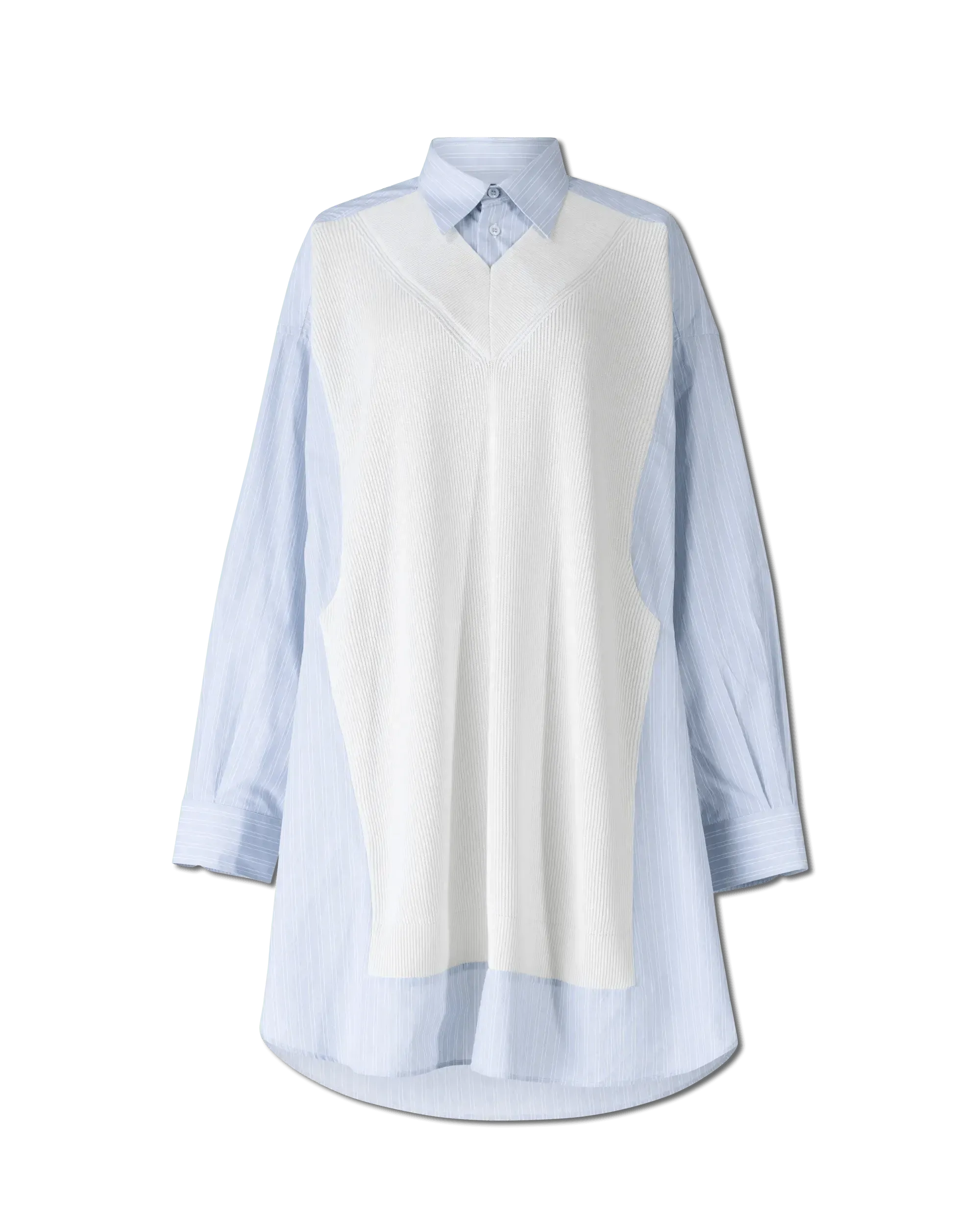Spliced Knit Shirt Dress