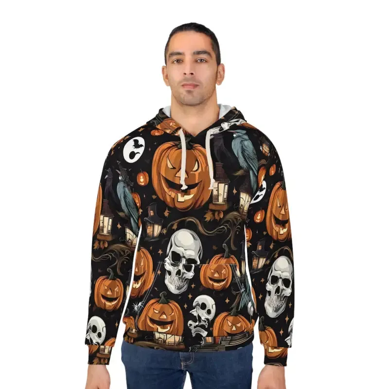 Spooky Skulls Aop Unisex Pullover Hoodie