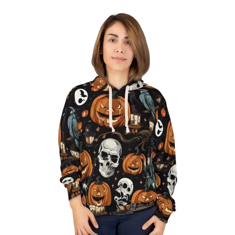 Spooky Skulls Aop Unisex Pullover Hoodie